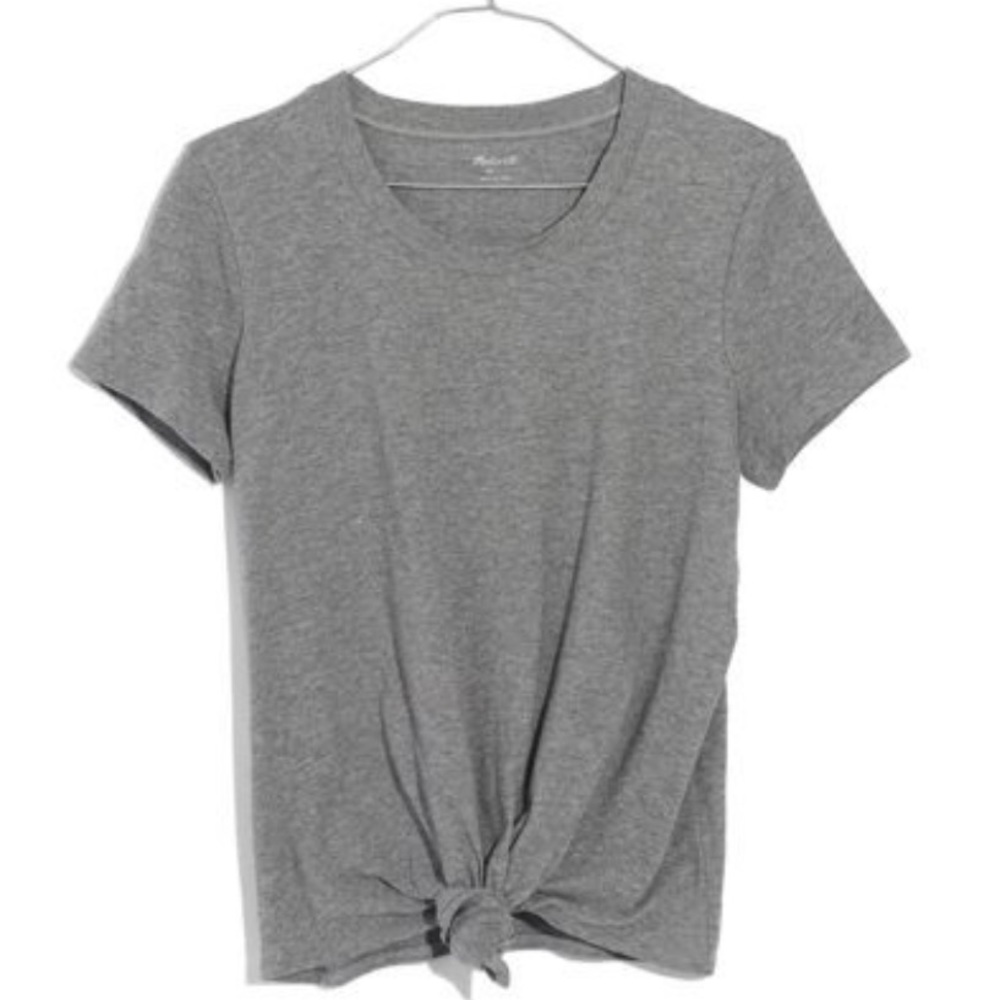 Madewell Knot Front Tee - Gray, EUC